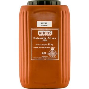 KRINOS Kalamata Olives - Extra Jumbo 12kg keg