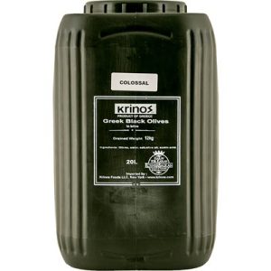 KRINOS Greek Black Olives - Colossal 12kg keg