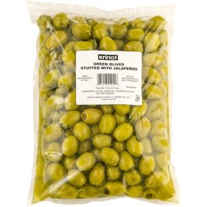 KRINOS Green Olives stuffed with jalapeno 5lb bag