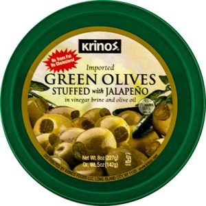 KRINOS Green Olives stuffed with jalapenos
8oz cup
